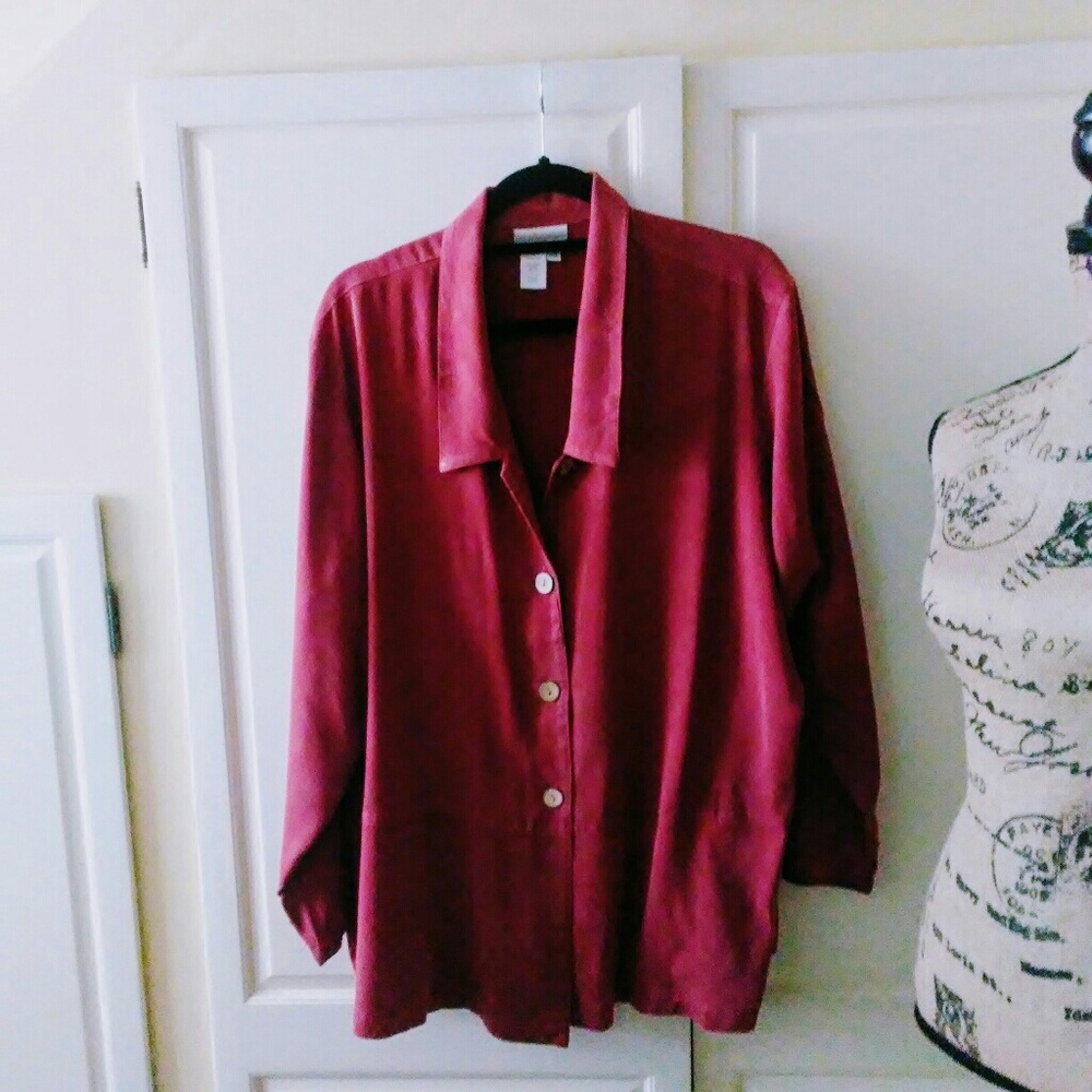 ColdWater Creek Raspberry Blouse